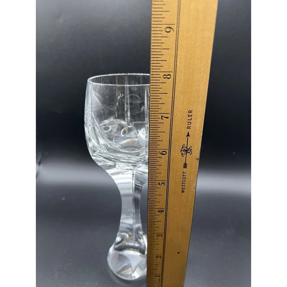 Baccarat Crystal Neptune Tall Water Goblet Glass Sharp Edge Stem Set of 4